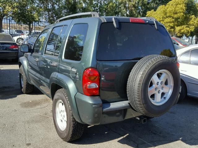 1J4GK58K32W322749 - 2002 JEEP LIBERTY LI GREEN photo 3