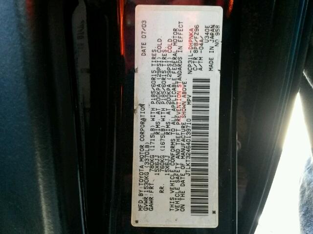 JTLKT324640139710 - 2004 TOYOTA SCION XB ლურჯი ფოტო 10