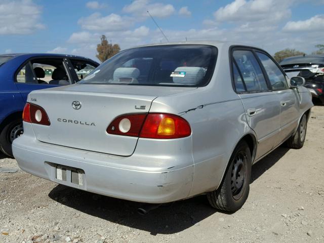 1NXBR12E61Z523252 - 2001 TOYOTA COROLLA CE SILVER photo 4