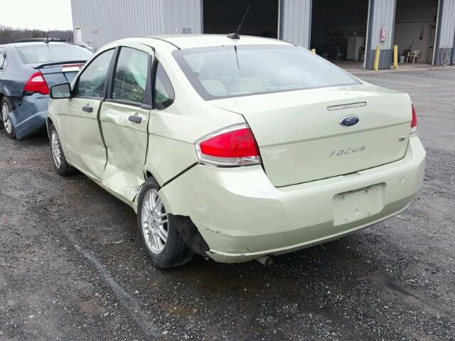 1FAHP3FN0BW186728 - 2011 FORD FOCUS SE GREEN photo 3