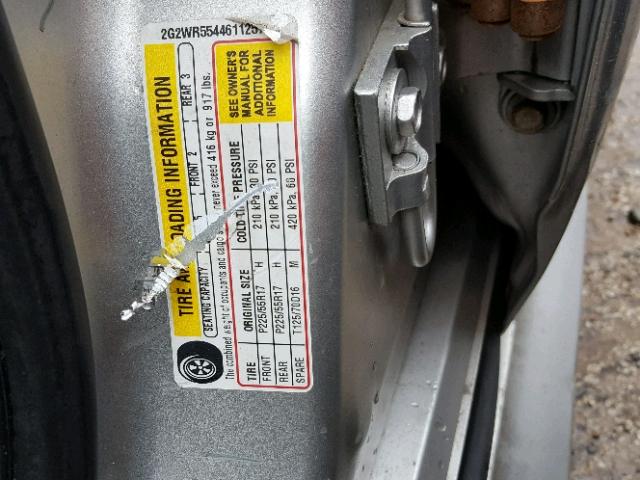 2G2WR554461125724 - 2006 PONTIAC GRAND PRIX Күміс фото 10