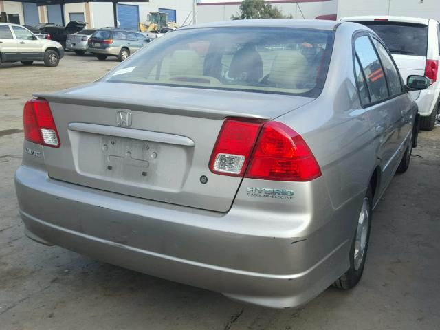 JHMES96685S018319 - 2005 HONDA CIVIC HYBR SILVER photo 4