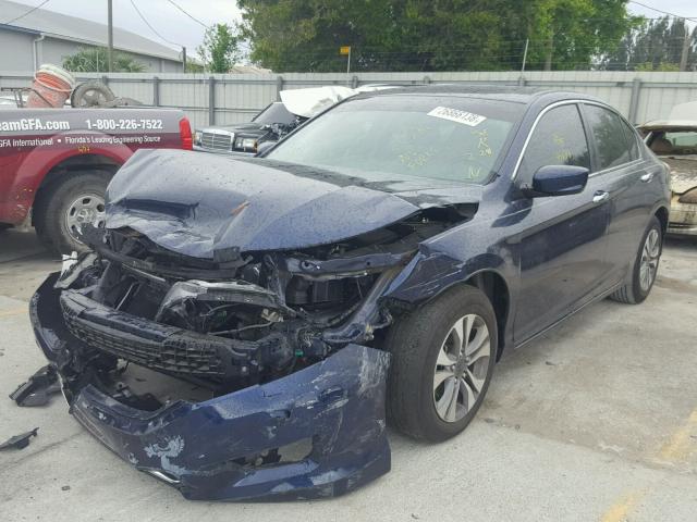 1HGCR2F30EA205739 - 2014 HONDA ACCORD LX BLUE photo 2