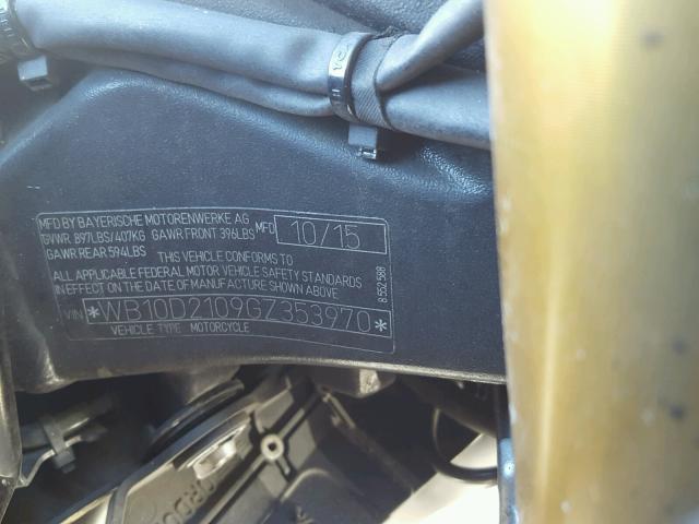 WB10D2109GZ353970 - 2016 BMW S 1000 RR BLACK photo 10