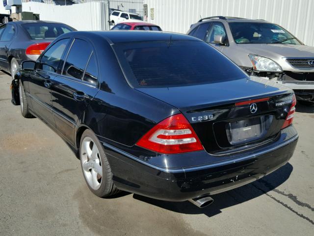 WDBRF40J45F708941 - 2005 MERCEDES-BENZ C 230K SPO BLACK photo 3