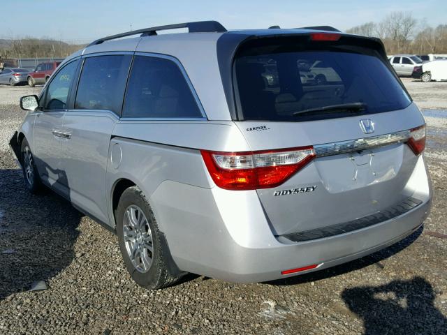 5FNRL5H67BB070975 - 2011 HONDA ODYSSEY EX SILVER photo 3