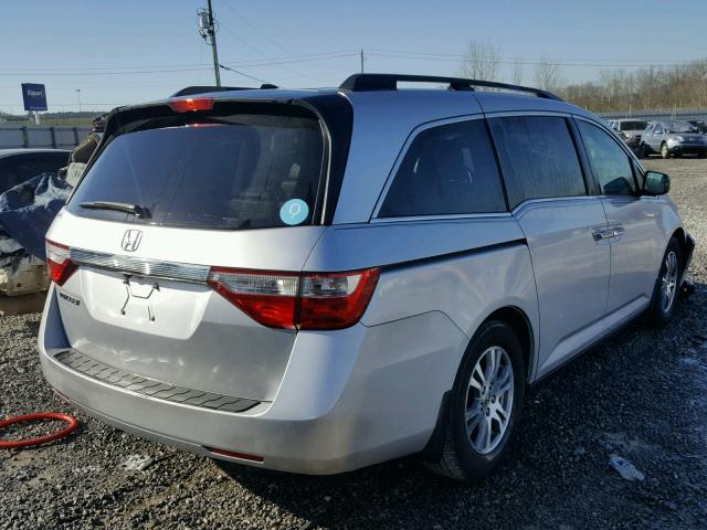 5FNRL5H67BB070975 - 2011 HONDA ODYSSEY EX SILVER photo 4