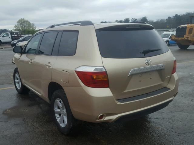 5TDJK3EH3AS010440 - 2010 TOYOTA HIGHLANDER GOLD photo 3