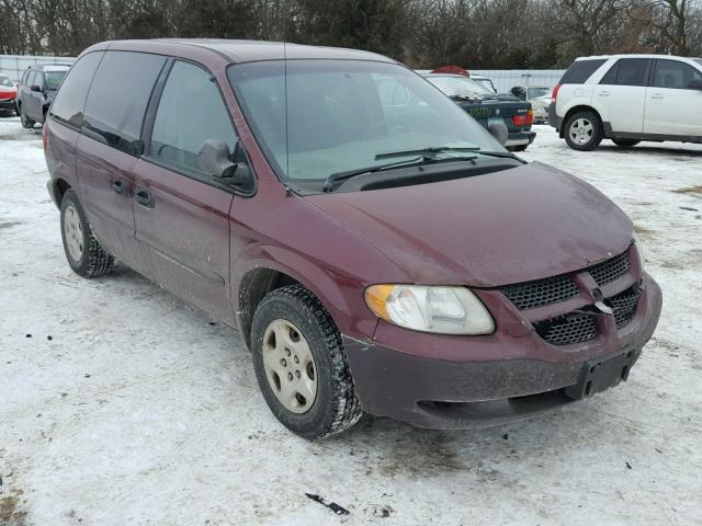 1B4GP25312B728052 - 2002 DODGE CARAVAN SE RED photo 1