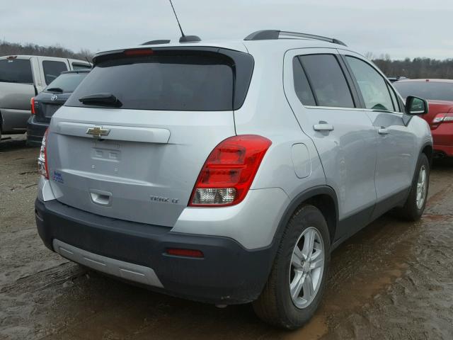 3GNCJLSB4GL186043 - 2016 CHEVROLET TRAX 1LT SILVER photo 4