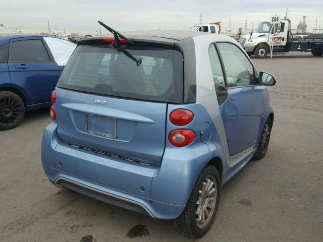 WMEEJ3BA3DK677839 - 2013 SMART FORTWO BLUE photo 4