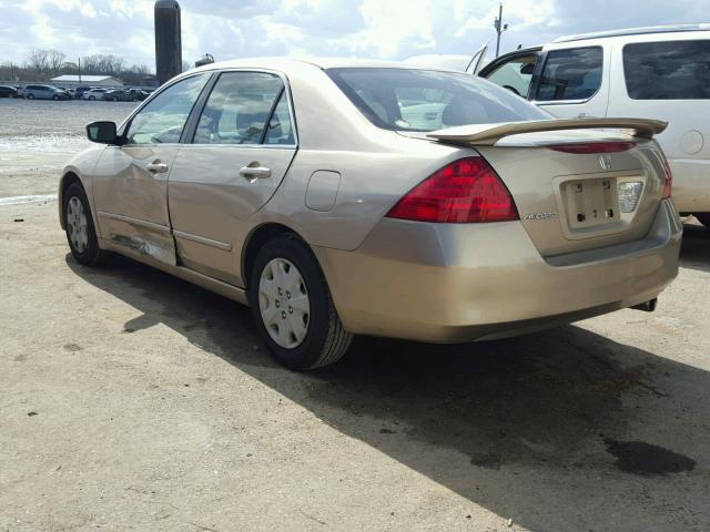 1HGCM56457A081043 - 2007 HONDA ACCORD LX GOLD photo 3