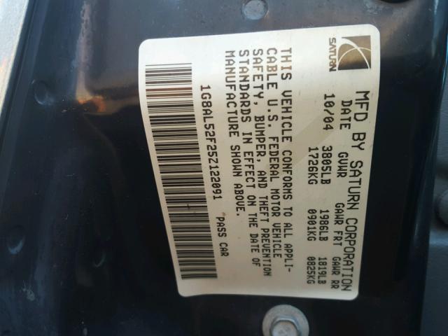 1G8AL52F25Z122091 - 2005 SATURN ION LEVEL 灰色 照片 10