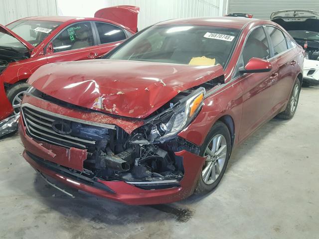 5NPE24AF5FH055565 - 2015 HYUNDAI SONATA SE MAROON photo 2