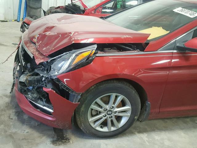 5NPE24AF5FH055565 - 2015 HYUNDAI SONATA SE MAROON photo 9