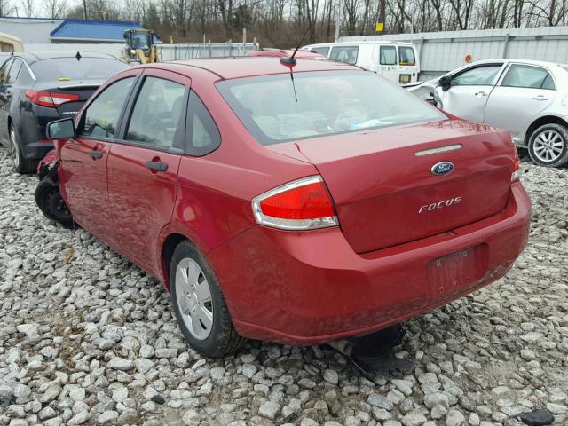 1FAHP3EN0BW145016 - 2011 FORD FOCUS S RED photo 3