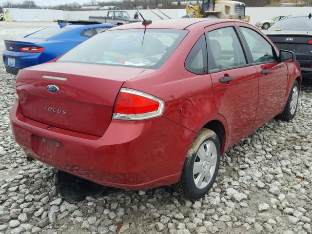 1FAHP3EN0BW145016 - 2011 FORD FOCUS S RED photo 4