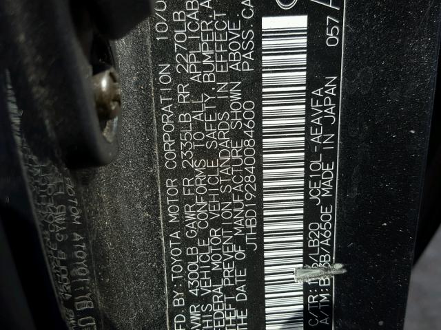 JTHBD192840084600 - 2004 LEXUS IS 300 CHARCOAL photo 10