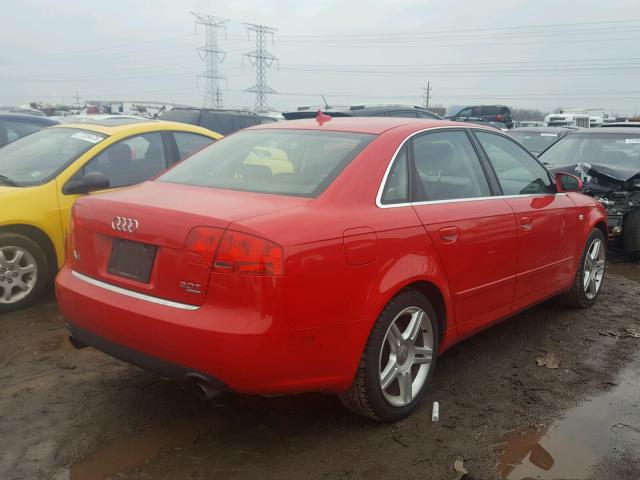 WAUDF78E77A059122 - 2007 AUDI A4 2.0T QU RED photo 4