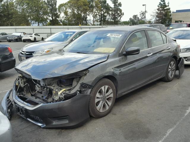 1HGCR2F38DA035256 - 2013 HONDA ACCORD LX GRAY photo 2