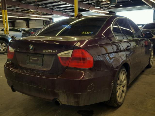 WBAVD53538A010748 - 2008 BMW 335 XI MAROON photo 4