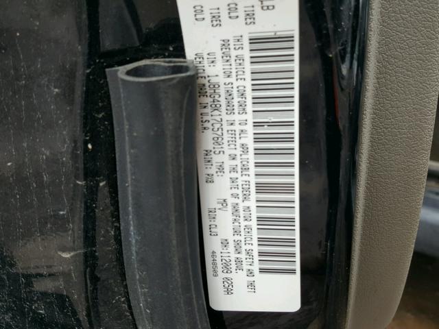 1J8HG48K17C576015 - 2007 JEEP COMMANDER შავი ფოტო 10