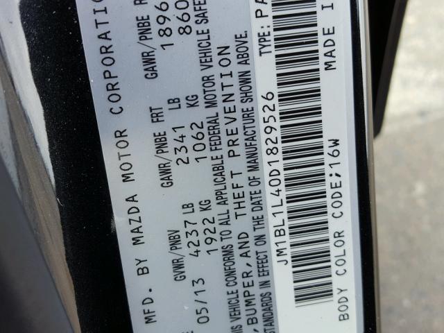 JM1BL1L40D1829526 - 2013 MAZDA SPEED 3 BLACK photo 10