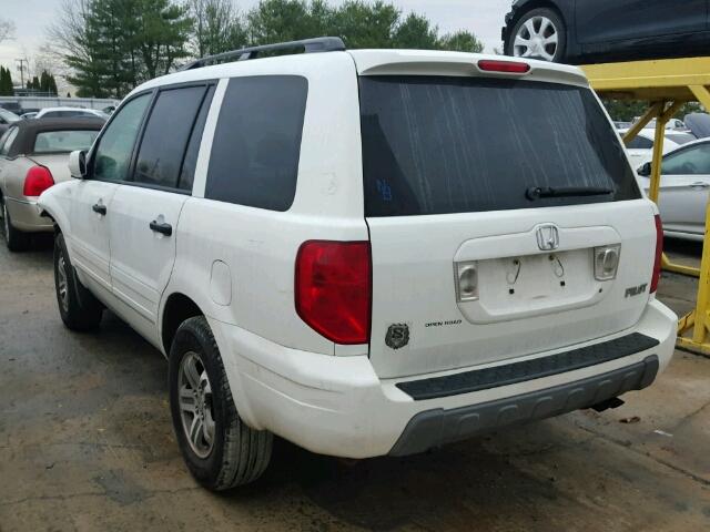 5FNYF18595B067258 - 2005 HONDA PILOT EXL WHITE photo 3