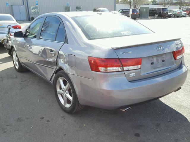 5NPEU46F68H400866 - 2008 HYUNDAI SONATA SE GRAY photo 3