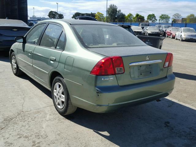 2HGES16523H621265 - 2003 HONDA CIVIC LX GREEN photo 3