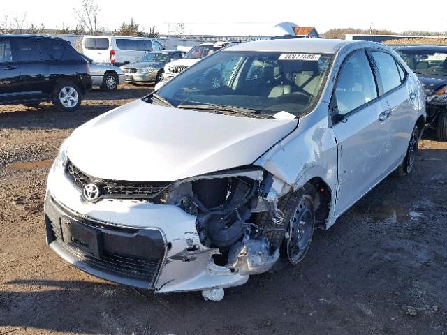 2T1BURHE4FC393615 - 2015 TOYOTA COROLLA L SILVER photo 2