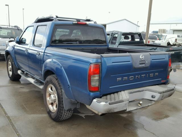 1N6MD27T02C300489 - 2002 NISSAN FRONTIER C BLUE photo 3