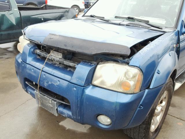 1N6MD27T02C300489 - 2002 NISSAN FRONTIER C BLUE photo 9