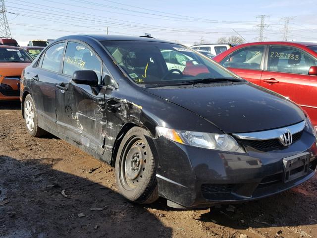 19XFA1F55BE030881 - 2011 HONDA CIVIC LX BLACK photo 1