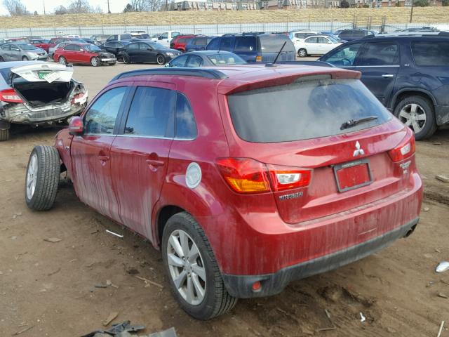 4A4AR4AW1FE048809 - 2015 MITSUBISHI OUTLANDER RED photo 3