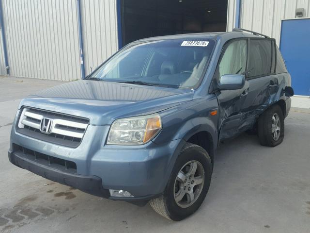 5FNYF28776B051553 - 2006 HONDA PILOT EX BLUE photo 2