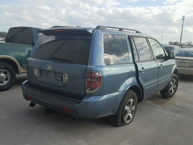 5FNYF28776B051553 - 2006 HONDA PILOT EX BLUE photo 4