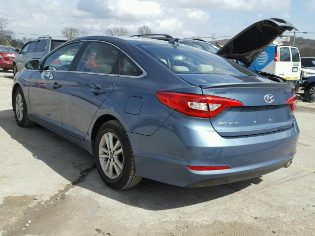 5NPE24AFXFH074094 - 2015 HYUNDAI SONATA SE BLUE photo 3