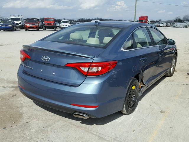 5NPE24AFXFH074094 - 2015 HYUNDAI SONATA SE BLUE photo 4