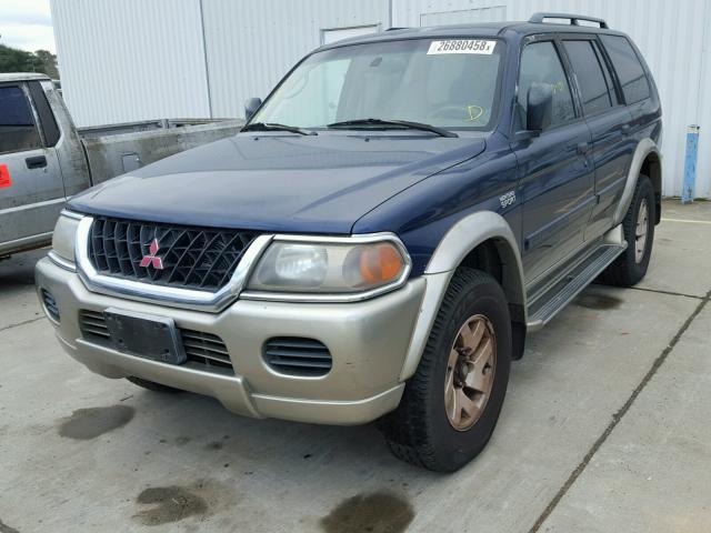 JA4MT31H91P018384 - 2001 MITSUBISHI MONTERO SP BLUE photo 2