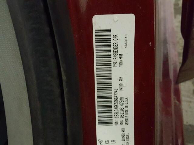 1B3LC46K58N647742 - 2008 DODGE AVENGER SE RED photo 10