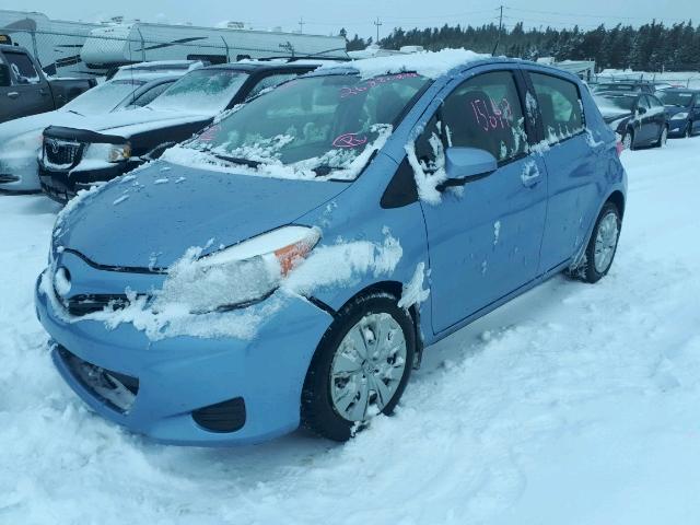 JTDKTUD36CD522592 - 2012 TOYOTA YARIS BLUE photo 2