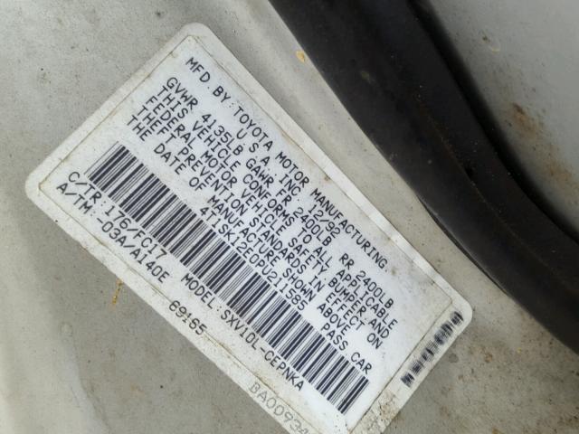 4T1SK12E0PU211585 - 1993 TOYOTA CAMRY LE SILVER photo 10