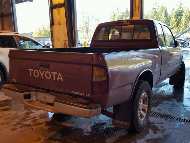 4TAWN72N2VZ253509 - 1997 TOYOTA TACOMA XTR RED photo 4