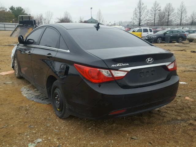 5NPEB4AC6BH010487 - 2011 HYUNDAI SONATA GLS BLACK photo 3