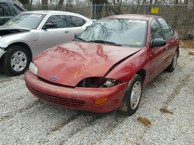 1G1JC5242X7256787 - 1999 CHEVROLET CAVALIER RED photo 2