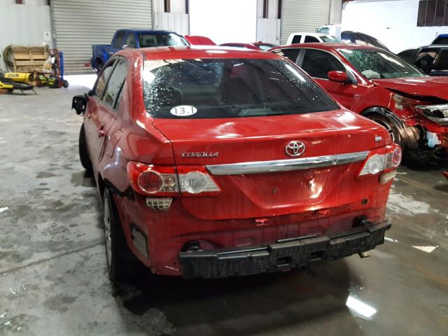 2T1BU4EE4CC829866 - 2012 TOYOTA COROLLA BA RED photo 3