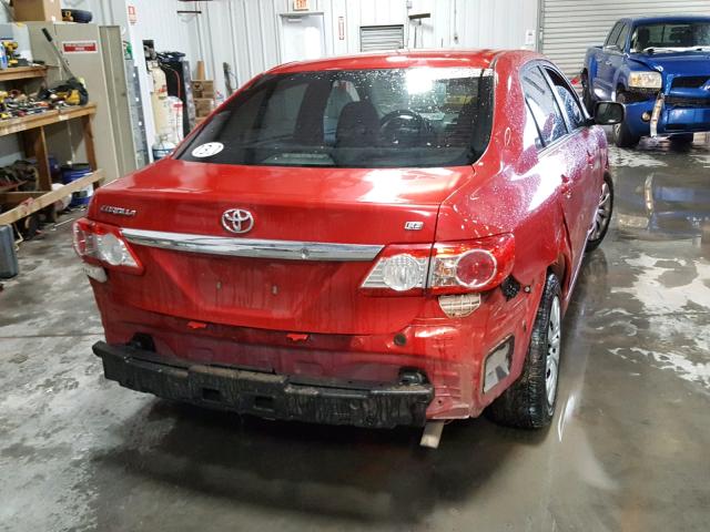 2T1BU4EE4CC829866 - 2012 TOYOTA COROLLA BA RED photo 4