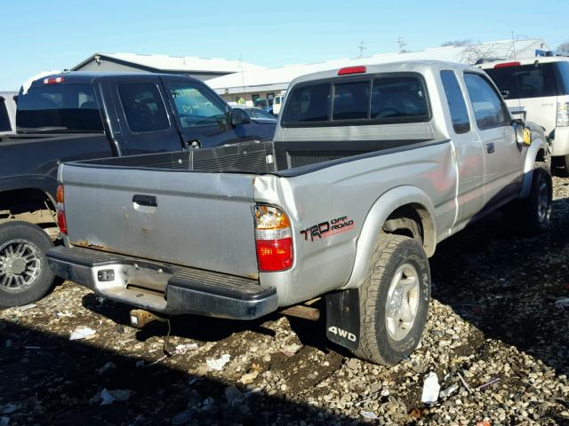 5TEWN72N41Z801173 - 2001 TOYOTA TACOMA XTR SILVER photo 4