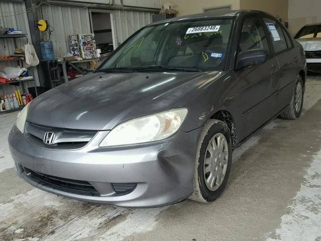 2HGES165X4H628529 - 2004 HONDA CIVIC LX GRAY photo 2